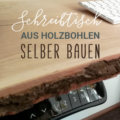 DIY Höhenverstellbaren Schreibtisch aus Holzbohlen selber bauen | Creative-Material