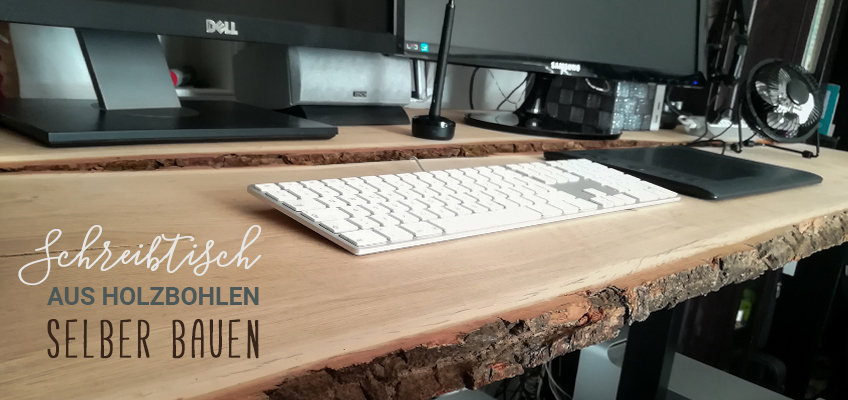 DIY Höhenverstellbaren Schreibtisch aus Holzbohlen selber bauen | Creative-Material