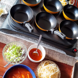 Mini Wok Party Abendessen zu Hause