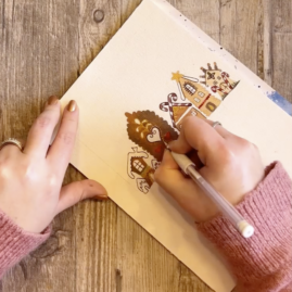 DIY | Weihnachtskarten mit Lebkuchenhäusern bemalen. Schritt für Schritt zu selbstgestalteten Karten